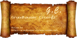 Grundhauser Ciceró névjegykártya